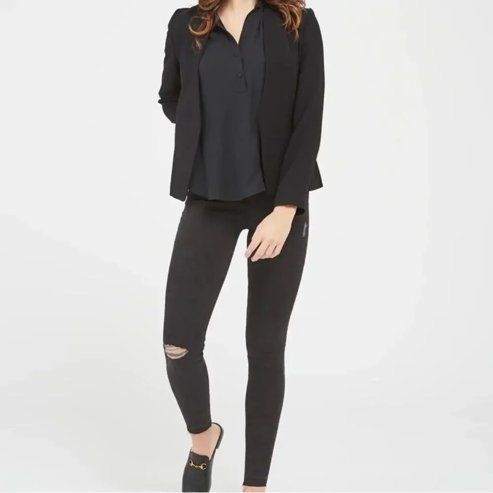 Spanx Vintage Black Distressed Skinny Jeans